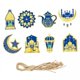 thumbnail image 1 of Etiqueta del Eid Mubarak,Placas decorativas colgantes para Eid Mubarak,Placa colgante de Ramadán Decoración de Ramadán,Adornos para el Eid Mubarak y Ramadán,Letreros colgantes de Mubarak, 1 of 8
