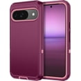 thumbnail image 1 of KOMI for Google Pixel 9 Case,Google Pixel 9 Pro Case Shockproof Dust/Drop Proof 3-Layer Full Body Protection [Without Screen Protector] Rugged Heavy Duty Cover Case for Pixel 9/9 Pro, Purple/Pink, 1 of 5