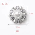 thumbnail image 3 of 10 Pcs Petits Boutons en Strass Perles Ronds en Alliage pour Mariage Plats Argent, 3 of 8