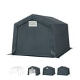 thumbnail image 2 of SUMMIT LIVING 15 x 10 ft Outdoor Portable Storage Shed, Garden Tool Storage Tent Shelter with Roll-up Zipper Door & Waterproof Canopy, Dark Gray, 2 of 10