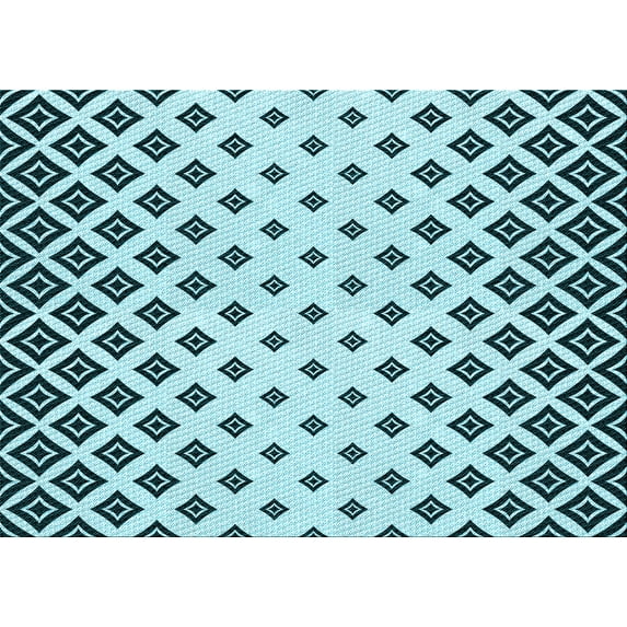 Ahgly Company Indoor Rectangle Patterned Electric Blue Area Rugs, 7' x 9'