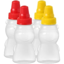 Toyvian 4Pcs Squeeze Bottles For Ketchup Assorted Color PE Household Squeeze Bottles Kitchen Use