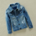thumbnail image 6 of KAUOD Boys Ripped Jeans Jackets Button Open Front Collar Fashion Denim Coats Kids Summer Casual Pockets Jackets Tops Clothes, 6 of 9