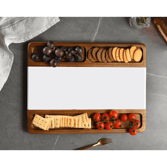 Marble Wood Cutting Board Functional Kitchen Decor Rustic Housewarming Kitchen Essential Gift Food Prep Charcuterie Board
