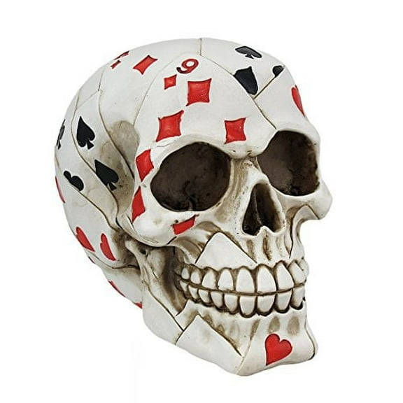 Playing Card Poker Skull Figure