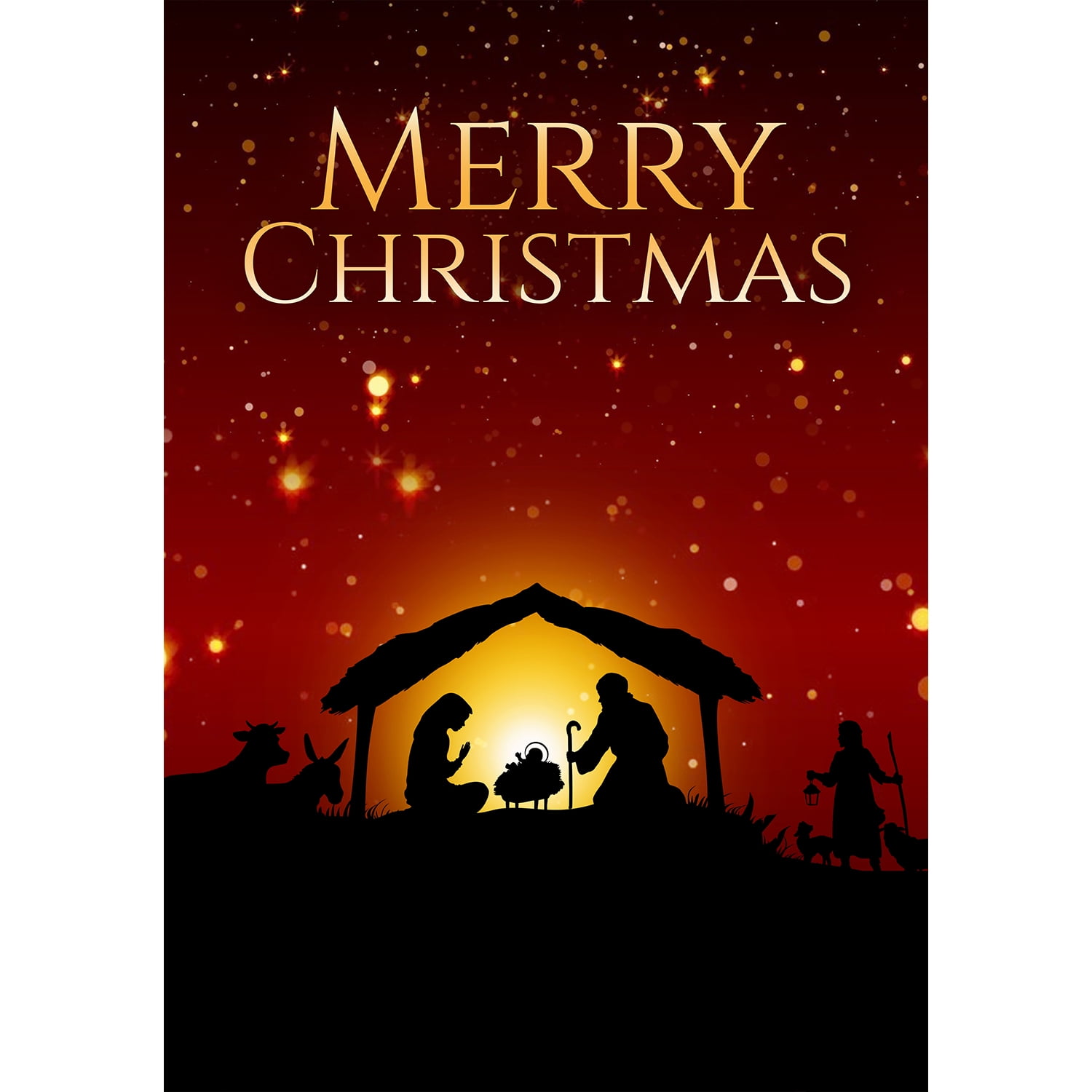 America Forever Merry Christmas Holy Nativity House Flag 28 x 40 Inch Double Sided Outdoor Yard Decorative Holiday Star of Bethlehem Jesus Birth Wise Men Holy Night House Flag