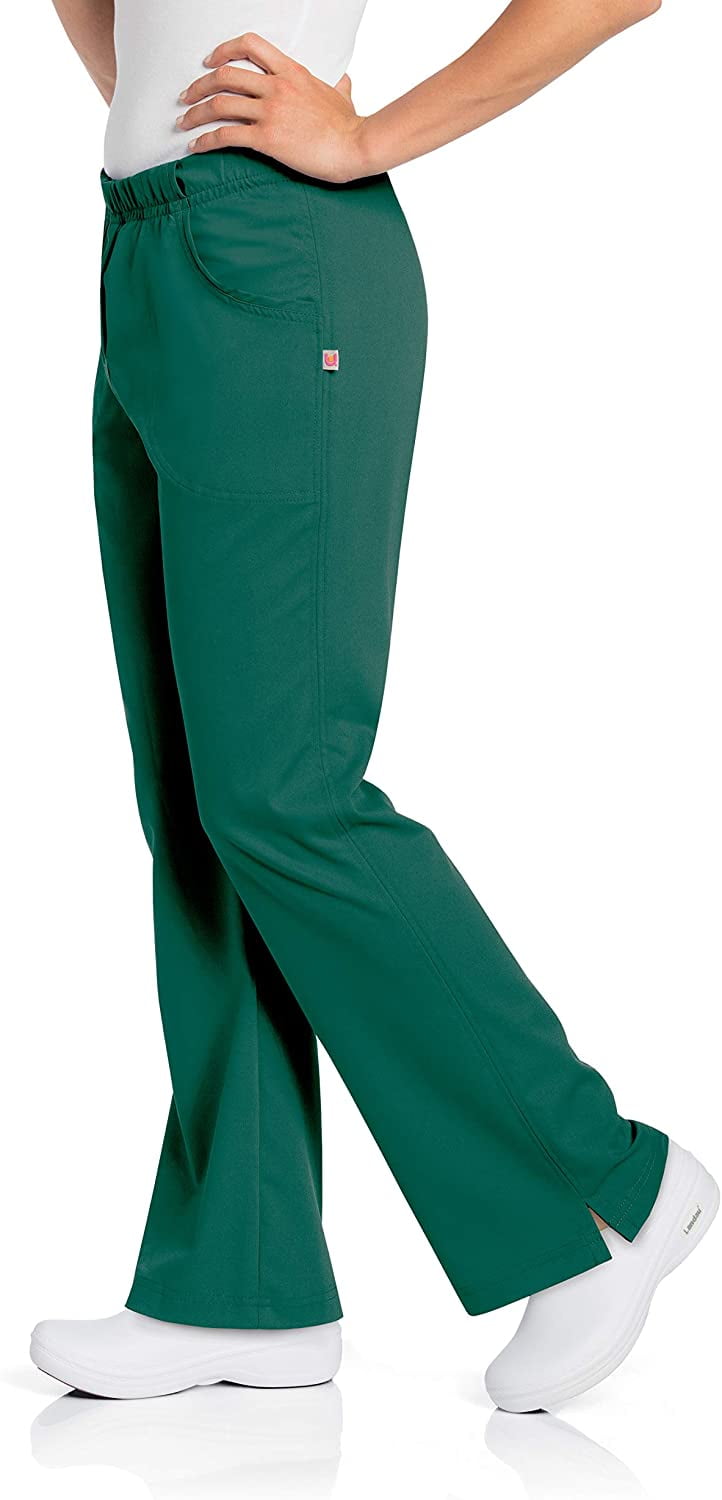 Urbane Women's Ultimate Soft Stretch Elastic Waist Flare Leg Scrub Pant