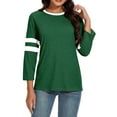 thumbnail image 5 of SEAOPEN Womens Plus Size Tops Patchwork 3/4 Sleeve T Shirts for Women Raglan Sleeve Baseball Tees Dressy Casual Crew Neck Blouses Green,S, 5 of 6
