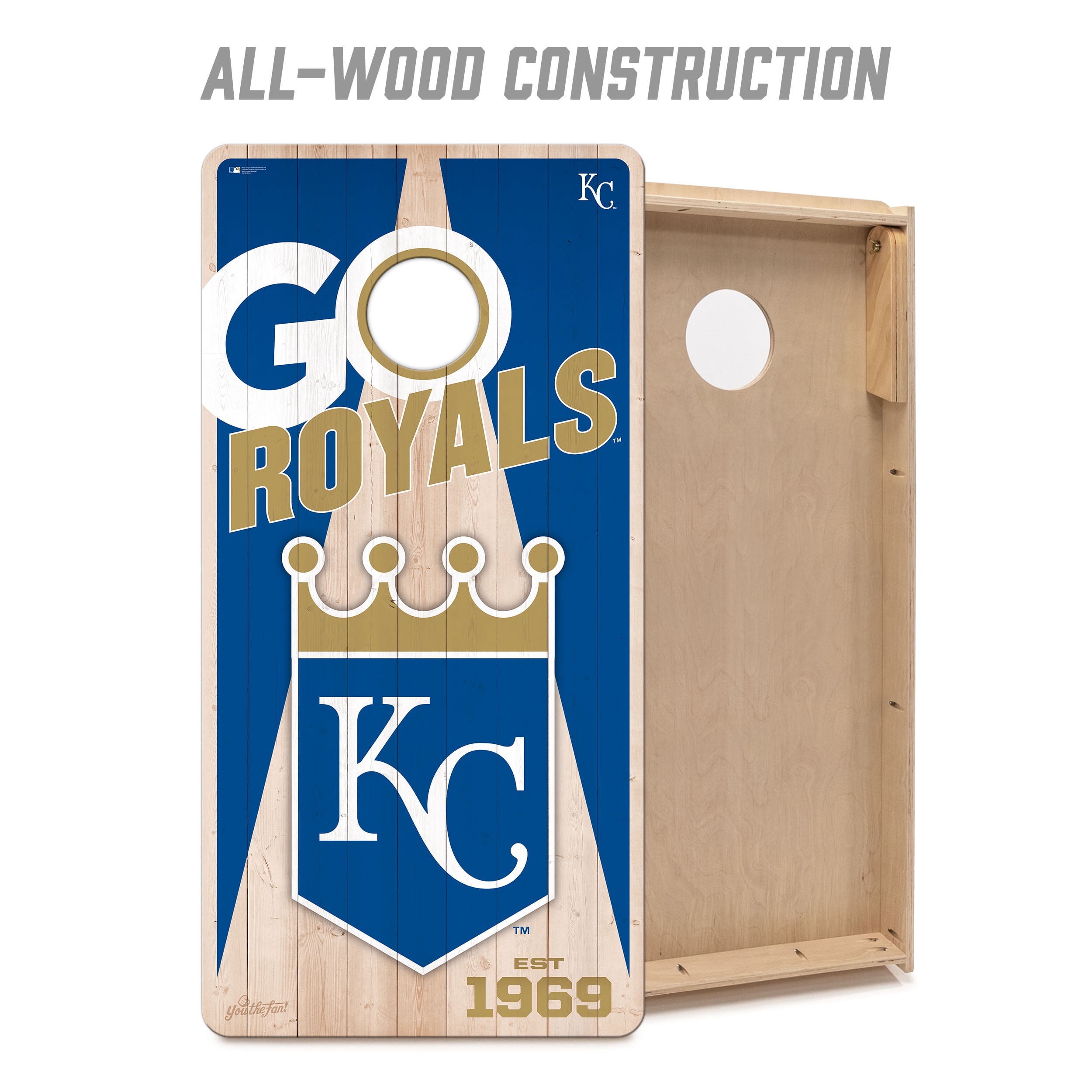 YouTheFan MLB Kansas City Royals 2' x 4' Cornhole Game No Bags
