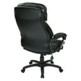 thumbnail image 2 of Oversized Faux Black Leather Executive Chair with Padded Loop Arms, 2 of 3