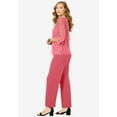 thumbnail image 3 of Jessica London Women's Plus Size Popover Elastic Waist Wide Leg Lace Jumpsuit, 3 of 4
