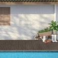 thumbnail image 3 of Domi Plastic Interlocking Deck Tiles, 9 Pieces One Pack, 12"x12" Waterproof Outdoor Flooring All Weather Use Decking Tiles for Shed Floor Porch Poolside Garden Backyard, Dark Brown, 3 of 7