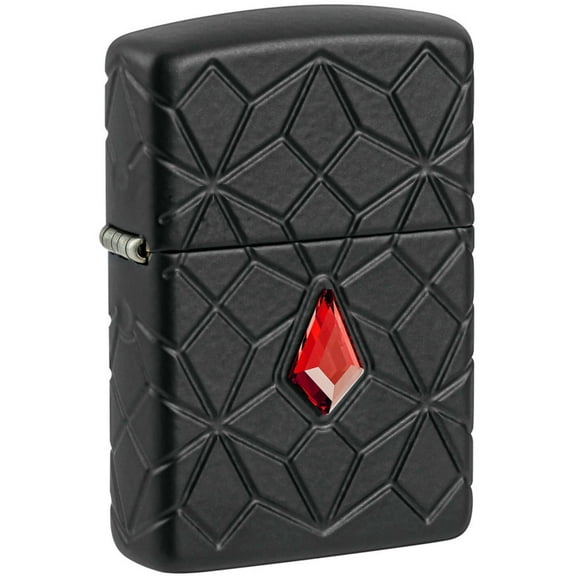 Zippo 46756 Armor Crystal Design Matte Black Metal Pocket Lighter