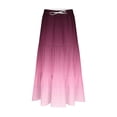 thumbnail image 7 of Tnhcen Women's Maxi Skirt High Waist Drawstring Gradient Print Pockets Elastic Waistband 4-Way Stretch Plus Size S-2XL Flowy Hem Long Skirt Casual, 7 of 7