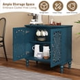 thumbnail image 3 of MROJISC 31.5" Tall 2-Door Openwork Carving Accent Cabinet with Solid Wood Legs, Blue, 3 of 7
