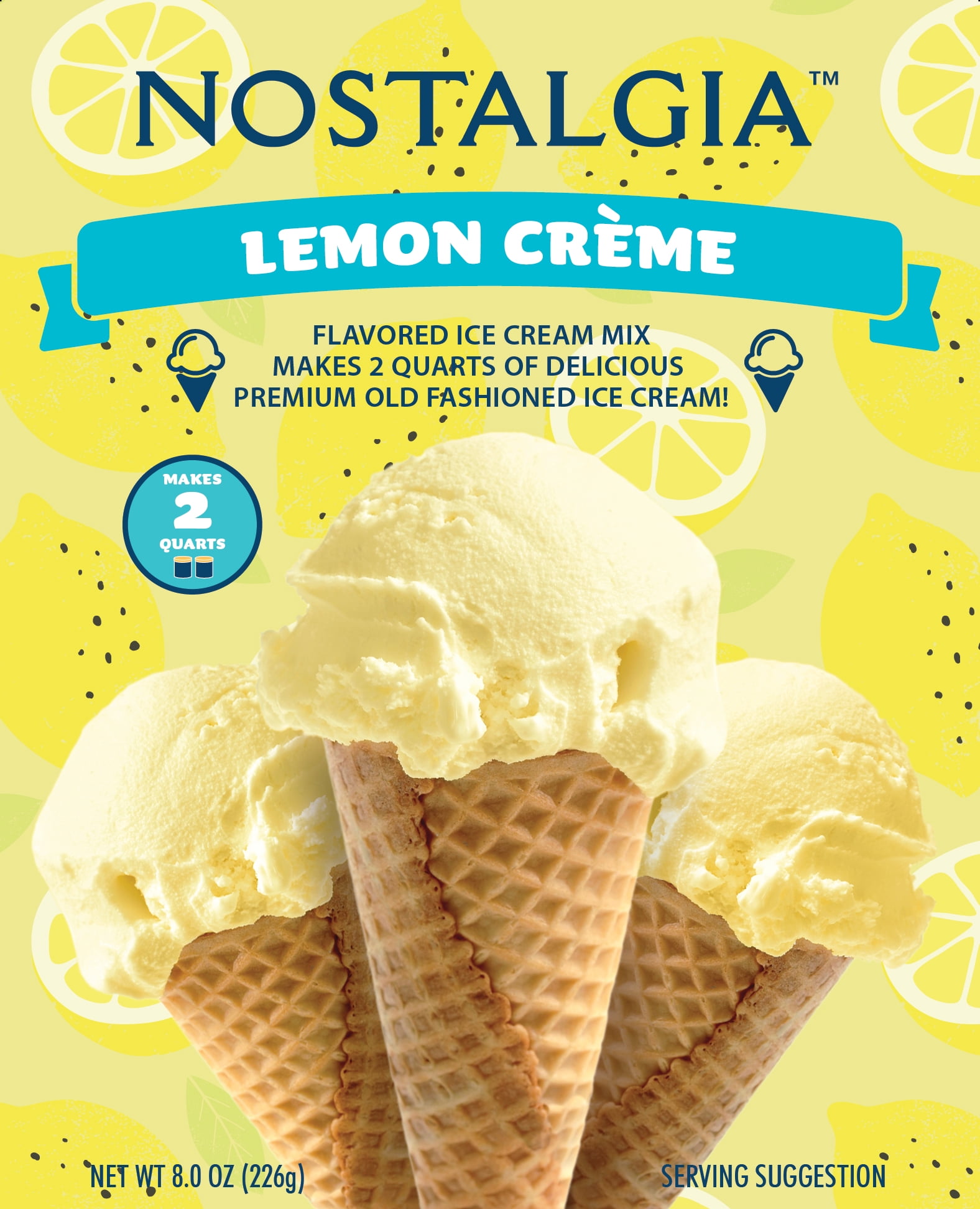 Nostalgia Premium Vanilla Creme Ice Cream Mix 8 oz Homemade Maker Ingredients Packet Walmart