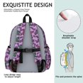 thumbnail image 5 of Purple Butterfly Pattern Cute School Backpack with Padded Back and Adjustable Shoulder Straps 13.4"x11"x4.7", 5 of 5