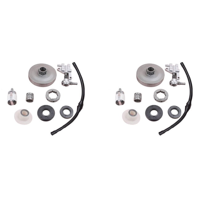 2X Engranaje Helicoidal de Bomba de Aceite de Tambor de Rueda Dentada de Embrague para China 4500 5200 45Cc 5 Sello de Aceite Línea de Filtro de Combustible Pieza de Motosierra
