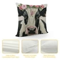 thumbnail image 4 of PRATYUS  Cute Farm Cow Throw Pillow Covers Black White Pink Cowhide Print Pillow Cases for Kids Teens Adults Watercolor Wild Flowers Rustic Plaid Cushion Covers for Couch Chairs White, 4 of 5