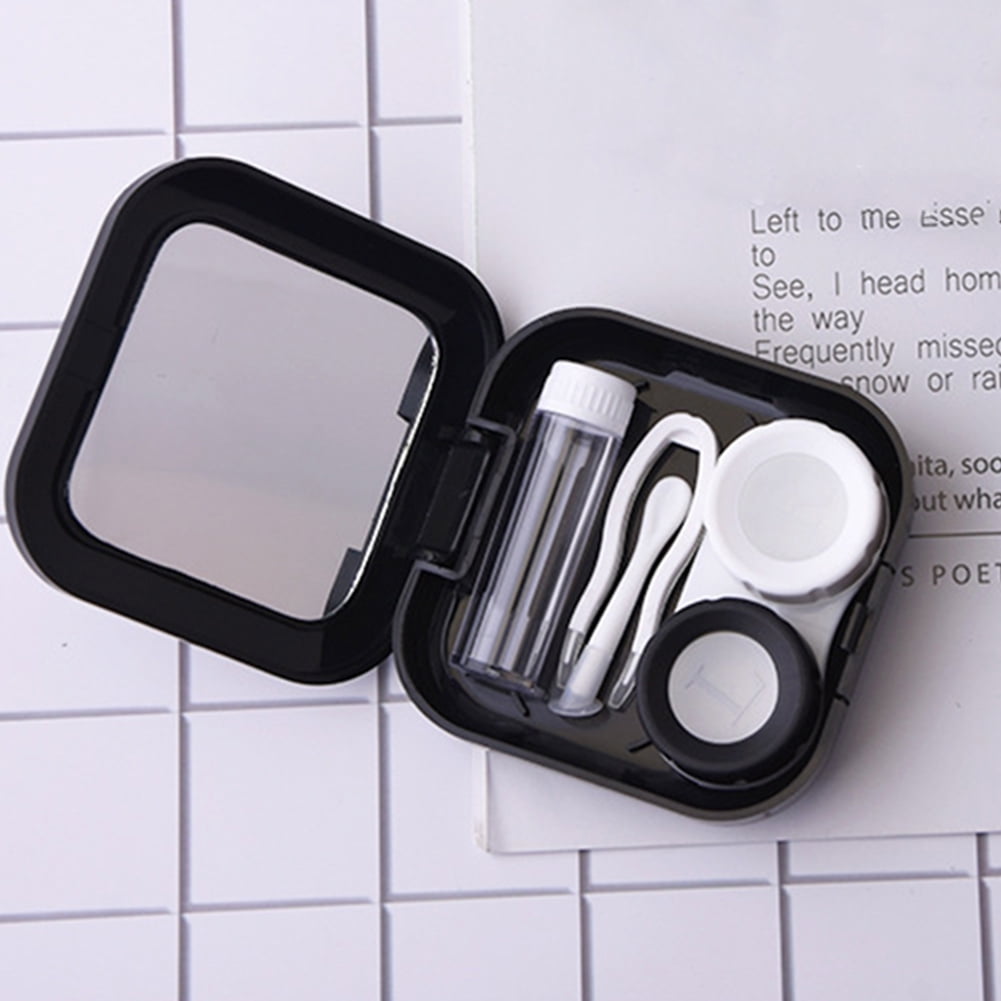 Portable Contact Lens Case Kit Holder Moon Star Space with Mirror for