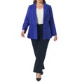 thumbnail image 2 of Agnes Orinda Women's Plus Size Fall Workwear Notched Lapel Button Down Office Blazer 4X Royal Blue, 2 of 6