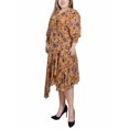 thumbnail image 2 of NY Collection Plus Size 3/4 Sleeve Belted Chiffon Hankerchief Hem Dress, 2 of 4
