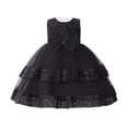 thumbnail image 2 of Kids Girls Layered Tulle Dress Black Dress Sleeveless Spring Dresses for Girls Junior Dresses 3T, 2 of 8
