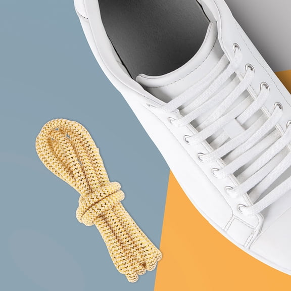 OFFIGAM Premium Golden High-Density Round Shoe Laces Replacement for Sneakers, Boots, Casual and Fashionable Shoes