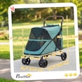thumbnail image 3 of PawHut Dog Stroller Easy Fold Pet Stroller for Large Dogs Turquoise, 3 of 10