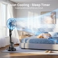 thumbnail image 3 of Pedestal Misting Fan, Mist Fan Mister Cooling Fan with 2.6L Large Water Tank, 9 Speeds Misting Standing Fan, Floor Fan with Remote for Home Bedroom Patio Outdoor, 3 of 9