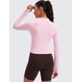 thumbnail image 2 of CRZ YOGA Women's Butterluxe Long Sleeve Workout Shirts Zip Sweatshirt Athletic Crop Tops Collared T-shirts, 2 of 5