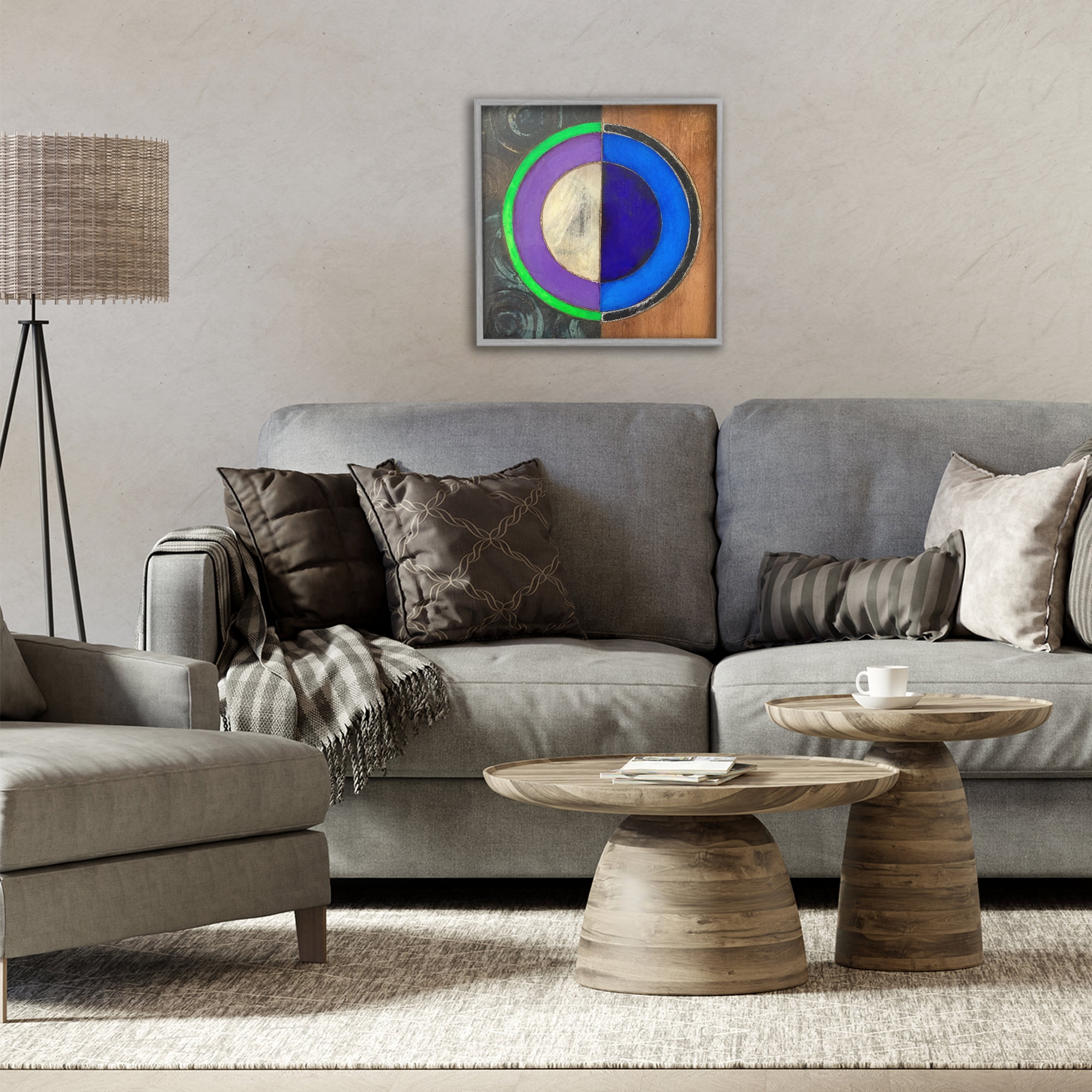 Stupell Industries Rustic Circular Balance Gray Framed Giclee Art, design by Matthew Finger