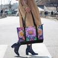 thumbnail image 4 of FORMRS Canvas Laptop Tote Bag for Women with 15.6" Computer Compartments Shoulder Handbag, Light Purple Flowers, 4 of 7