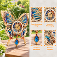 3D Wooden Puzzle Butterfly Clock Model Kit with Pendulum for Adults ...