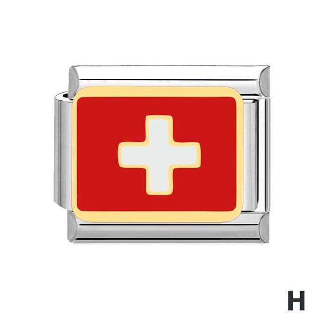 Bracelet Modulaire Italien - Design Interchangeable, Acier Inoxydable, Longueur Ajustable
