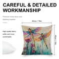 thumbnail image 2 of Dragonflies flowers Linen toss pillowcase Decoration pillowcase Gift preferred 18x18" Cushion cover 1 set Sofa pillowcase Sofa bedroom living room car, 2 of 8