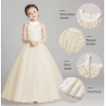 thumbnail image 5 of Little Girl Wedding Party Sequins Sleeveless Mesh Dresses Long A Line Pageant Birthday Bridesmaid Ball Gown Size 5-9Y, 5 of 6