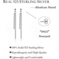 thumbnail image 6 of Sterling Silver Crystal Rhinestone Linear Drop Earrings for Women Teens CZ Long Dangle Earrings Tassel Chain Studs, 6 of 12