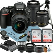 Nikon D5600 DSLR Camera with 18-55mm   70-300mm Lens   2 Pack SanDisk 32GB Memory Card   Tripod   ZeeTech Accessory Bundle