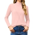 thumbnail image 2 of OutfitShow Womens Mock Turtleneck Long Sleeve Shirts Tunic Tops Women Plain Thermal T-Shirts, 2 of 8