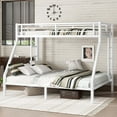 thumbnail image 2 of Miniyam Twin XL Over Queen Metal Bunk Bed Frame with Ladders and Guardrail, Heavy Duty, Black, 2 of 9