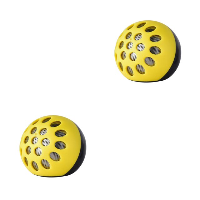 Monstrate mini altavoces compatibles con bluetooth altavoz inalámbrico portátil pequeño reproductor de música en forma de bola para Amarillo 2piezas