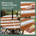 thumbnail image 5 of Round Outdoor Tablecloth with Umbrella Hole and Zipper, Burnt Orange Grey Stripe Tablecloth with Elastic Waterproof, Minimalist Farmhouse Striped Patio Table Covers for 36" - 44" Picnic Pool Tables, 5 of 9