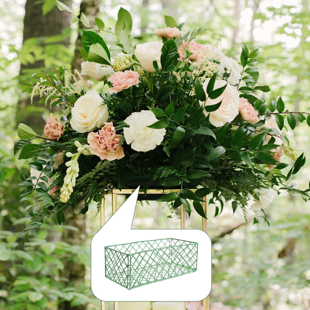 PBPBOX Flower Mud Cage Green Plastic for Home Wedding Flower Accessories