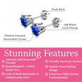 thumbnail image 2 of Cate & Chloe September Birthstone 18k White Gold Plated Stud Women's Earrings 1ct Swarovski Crystal, 2 of 9