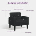 thumbnail image 3 of Coewske 2PCS Faux Leather Modern Accent Chair Tufted Cozy Single Sofa Chair Armchair w/ Side Pocket Black, 3 of 9
