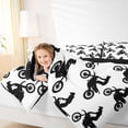 thumbnail image 4 of jejeloiu Extreme Games Motorcycle Full Size Comforter Sets,White Black Bedding Sets For Boys Teens Reversible 3 Pieces, 4 of 8