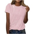 thumbnail image 1 of Tops de Ajuste Suelto para las Mujeres Sudadera Casual Impresa Manga Corta Cuello Redondo Superior, Poliéster, 1 of 4