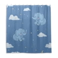 thumbnail image 2 of Cute Elephants Clouds Stars Moon Shower Curtains with 12 Hooks Waterproof Bathroom Decor 66" x 72", 2 of 6