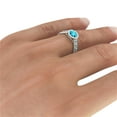 thumbnail image 4 of Aquamarine 2.50 ctw Ring with Diamonds 14K White Gold Vintage Micro Pave Halo, 4 of 7